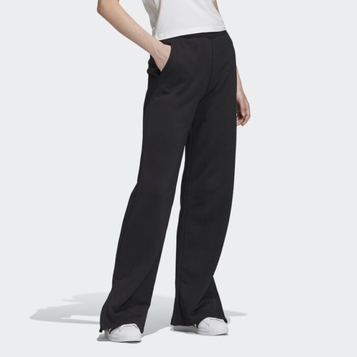 Adidas pantaloni lunghi neri con logo brillantinato donna