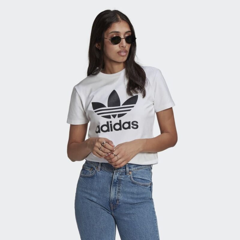 foto frontale della t-shirt trefoil - white di Adidas