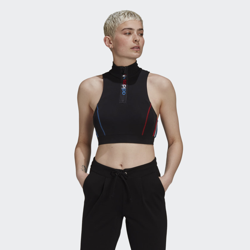 Adidas Top Adicolor Tricolor Half-Zip - Black - immagine 2
