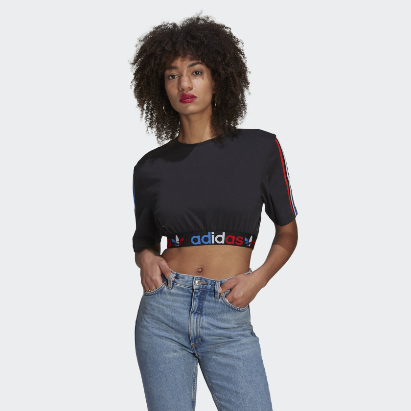 Adidas Adicolor Primeblue Crop Top - Black