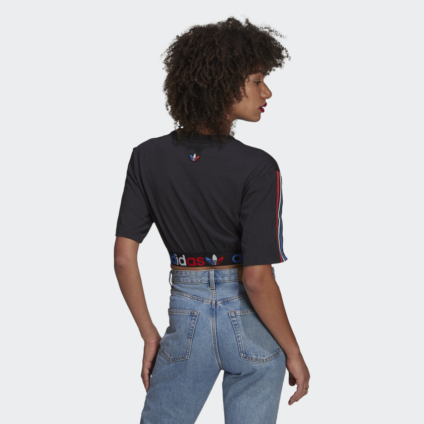 Adidas Adicolor Primeblue Crop Top - Black - immagine 2