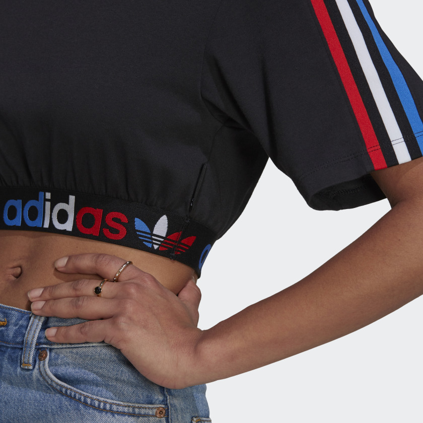 Adidas Adicolor Primeblue Crop Top - Black - immagine 3