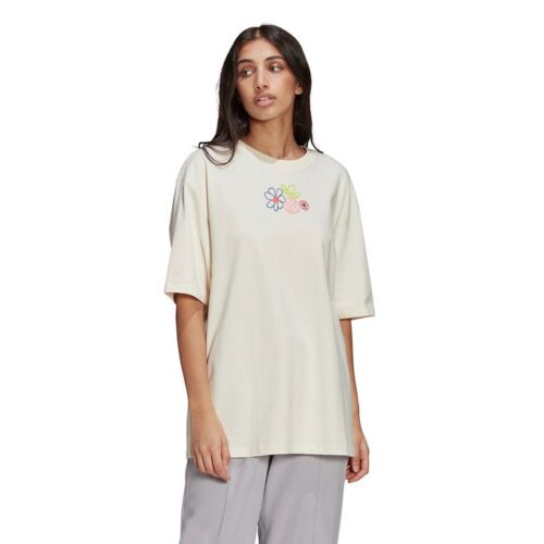 Adidas T-shirt da donna con fiori al centro