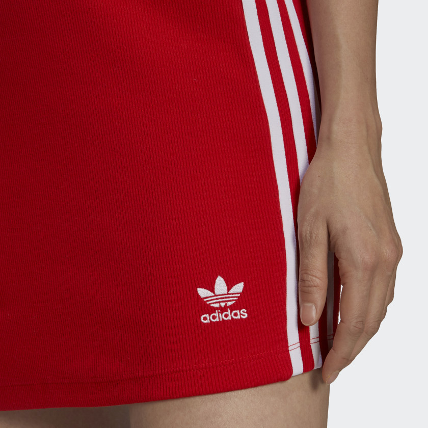Adidas Gonna con classiche 3 strisce , colore rosso
