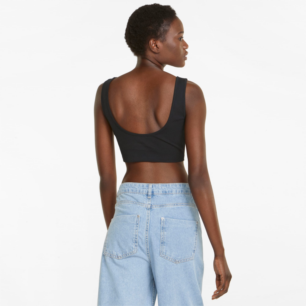 Puma Classics Ribbed Crop Top - Black - immagine 2