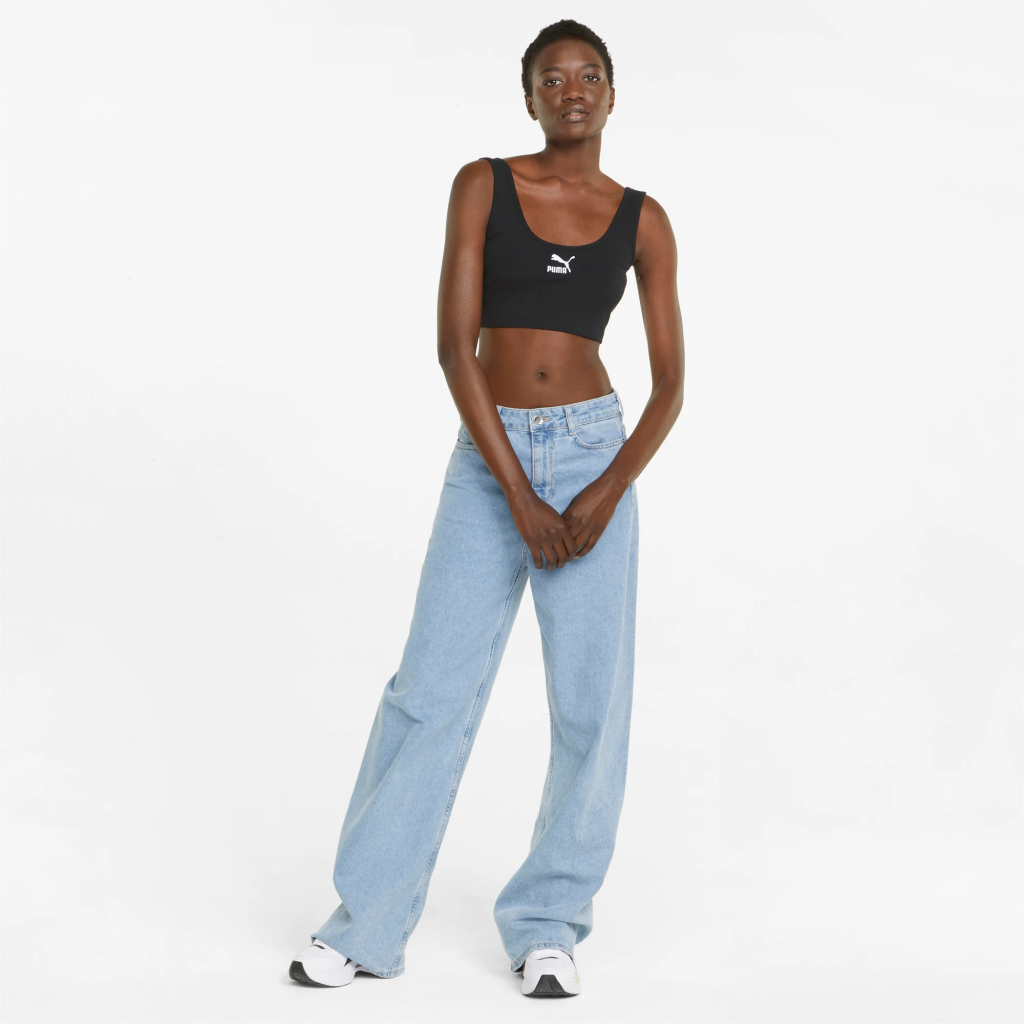 Puma Classics Ribbed Crop Top - Black - immagine 3