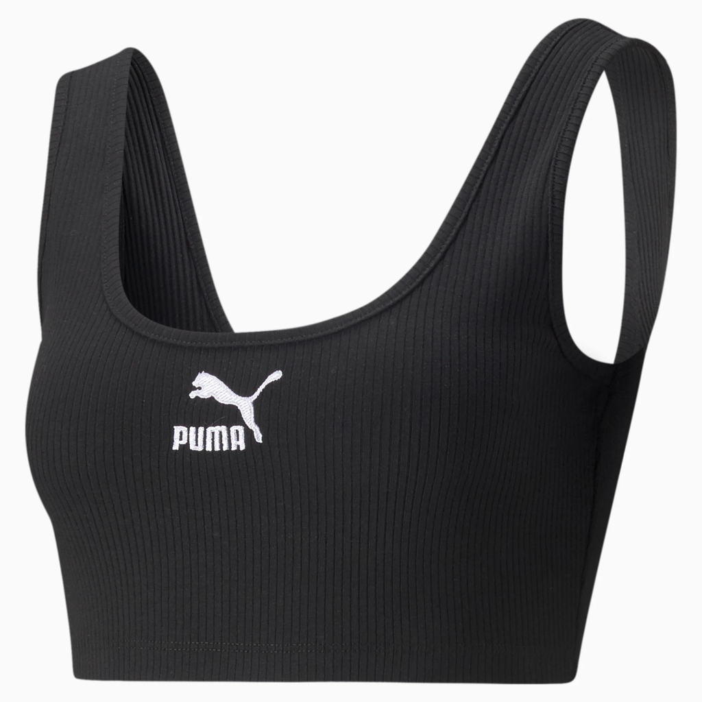 Puma Classics Ribbed Crop Top - Black - immagine 5