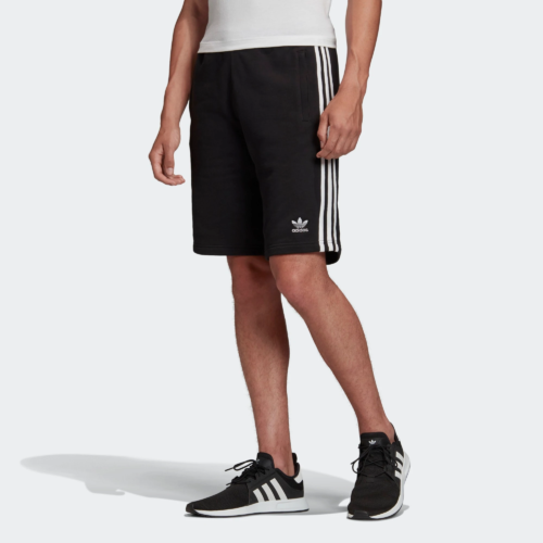 Adidas Pantaloni corti da uomo, colore nero/bianco