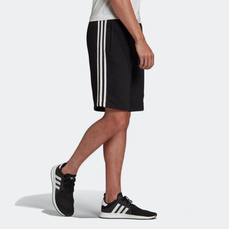 Adidas Pantaloni corti da uomo, colore nero/bianco