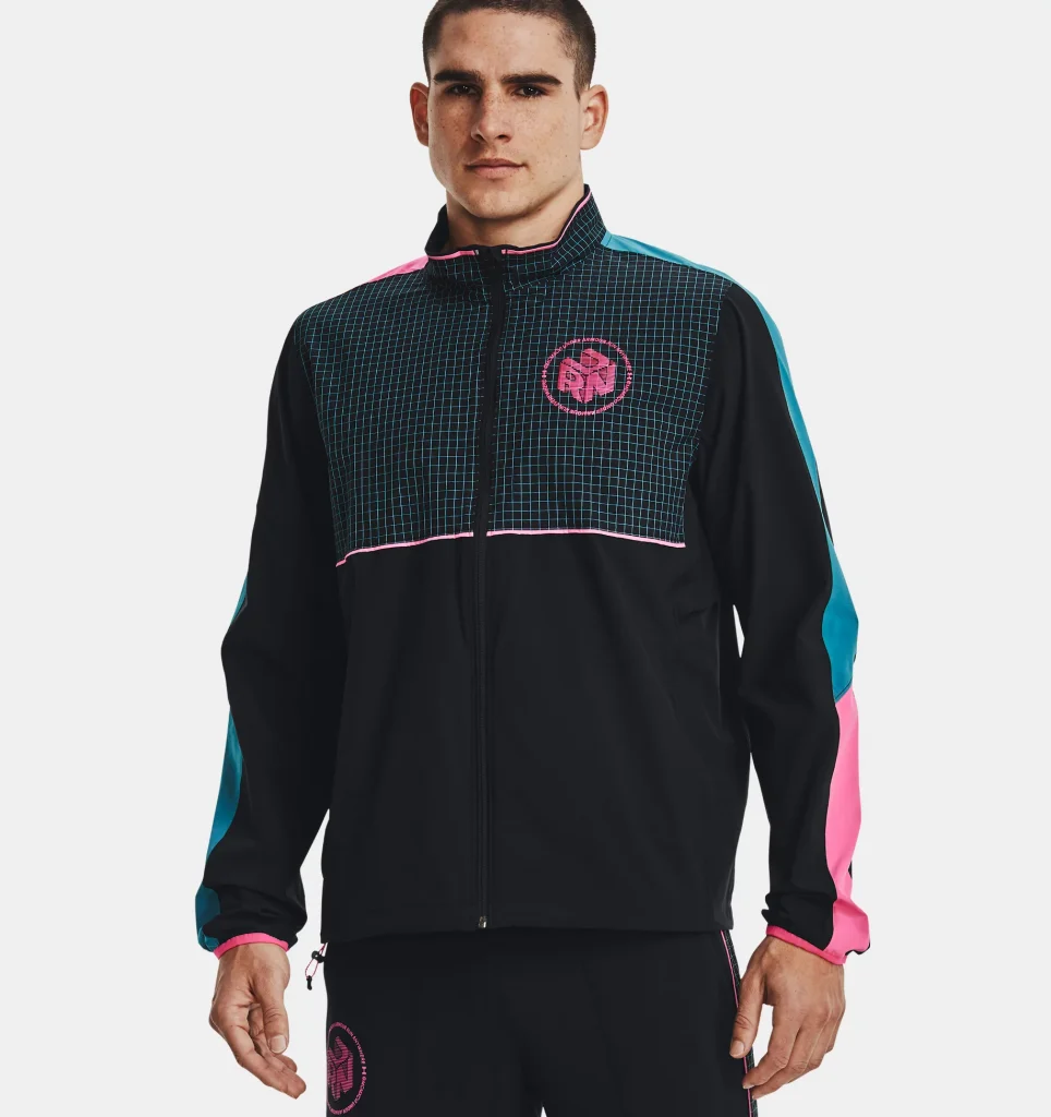 under armour giacca uomo anywhere storm nero rosa elettro