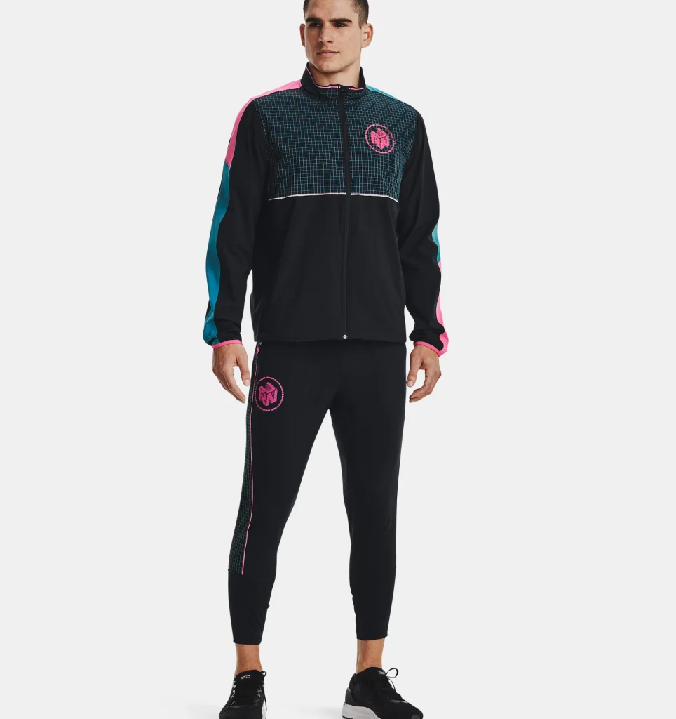 under armour giacca uomo anywhere storm nero rosa elettro