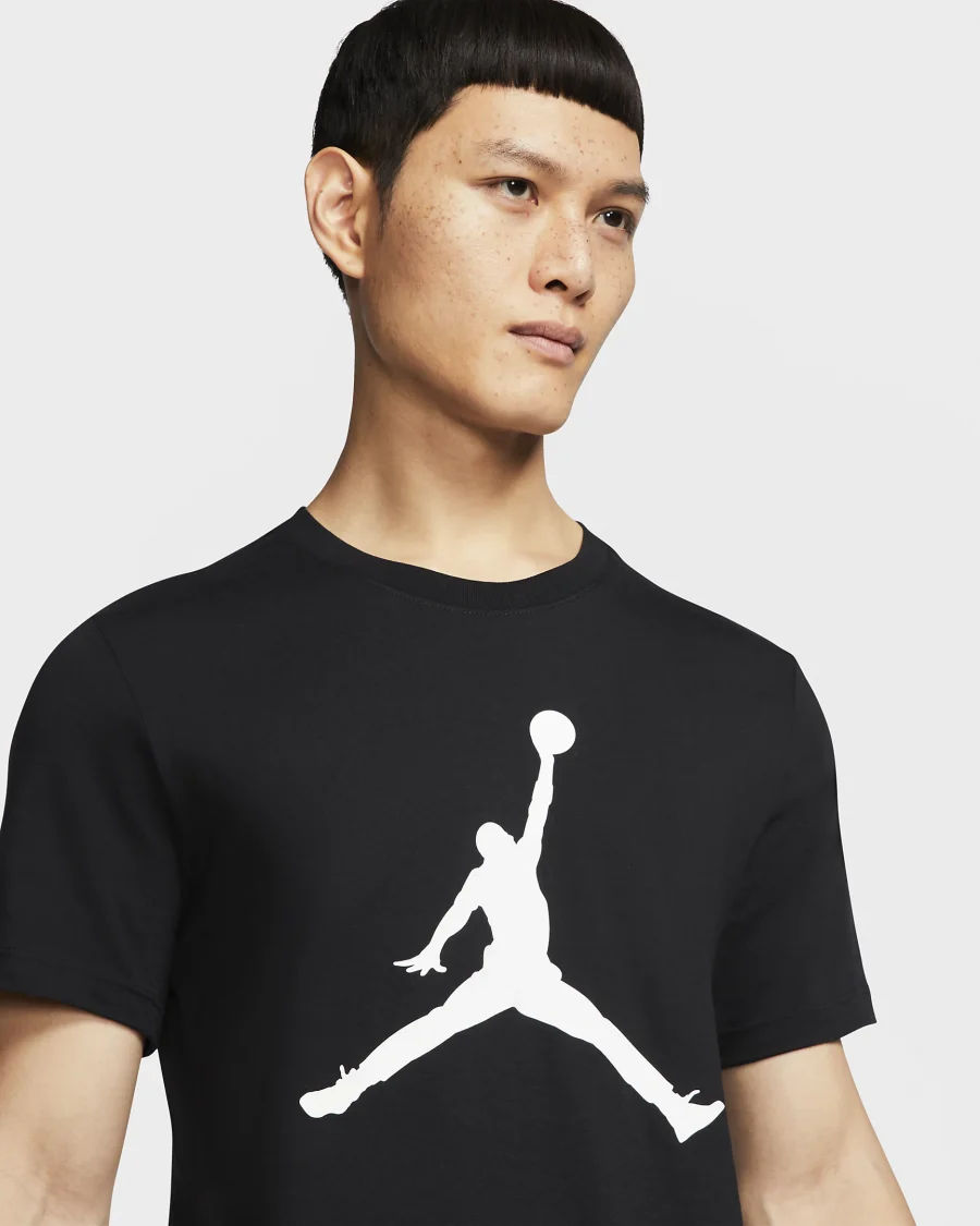 nike t-shirt Jordan Jumpman nero bianco logo centrale