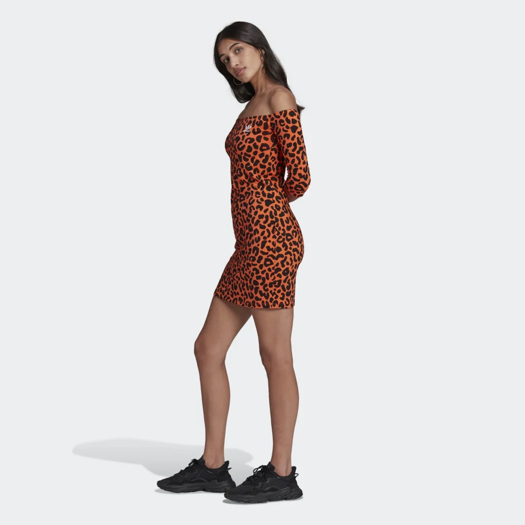 adidas abito donna leopardato arancio nero