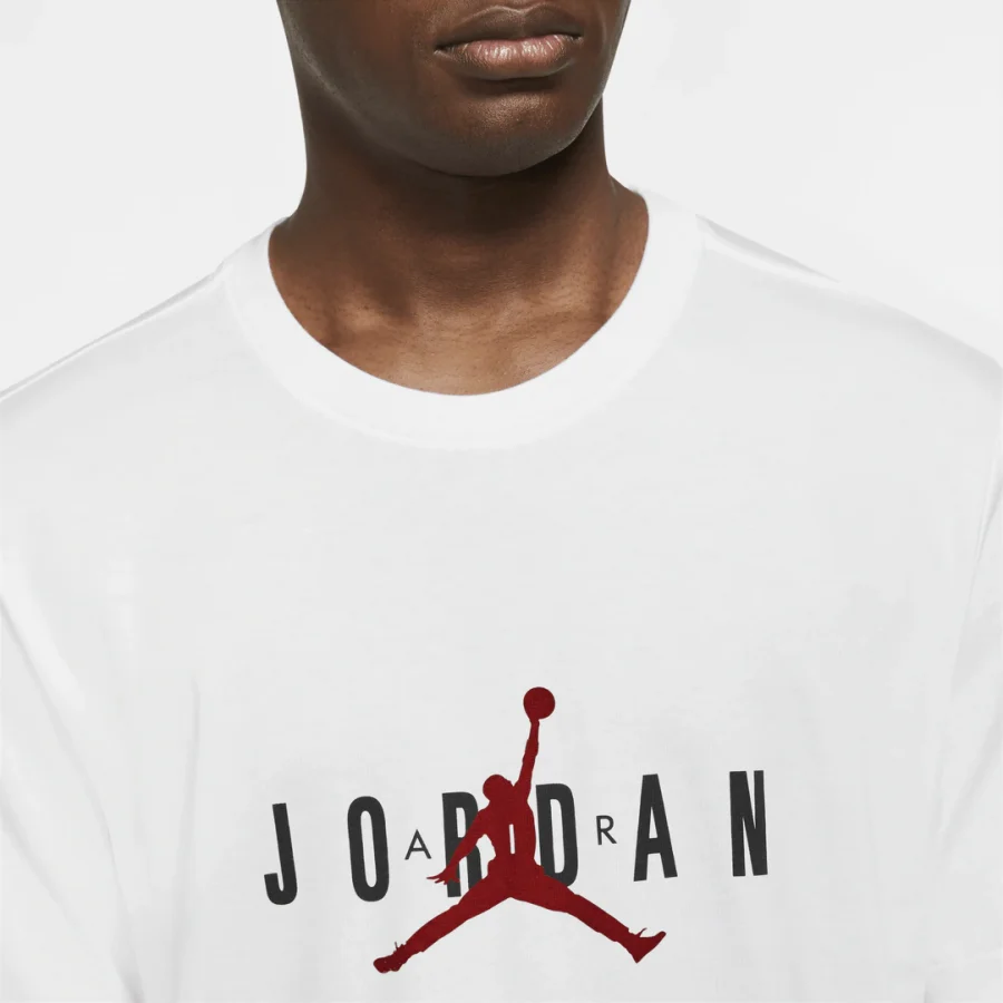 t-shirt jordan uomo white black red