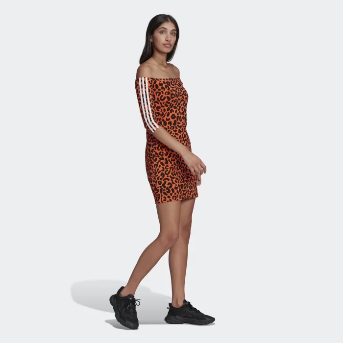 adidas abito donna leopardato arancio nero