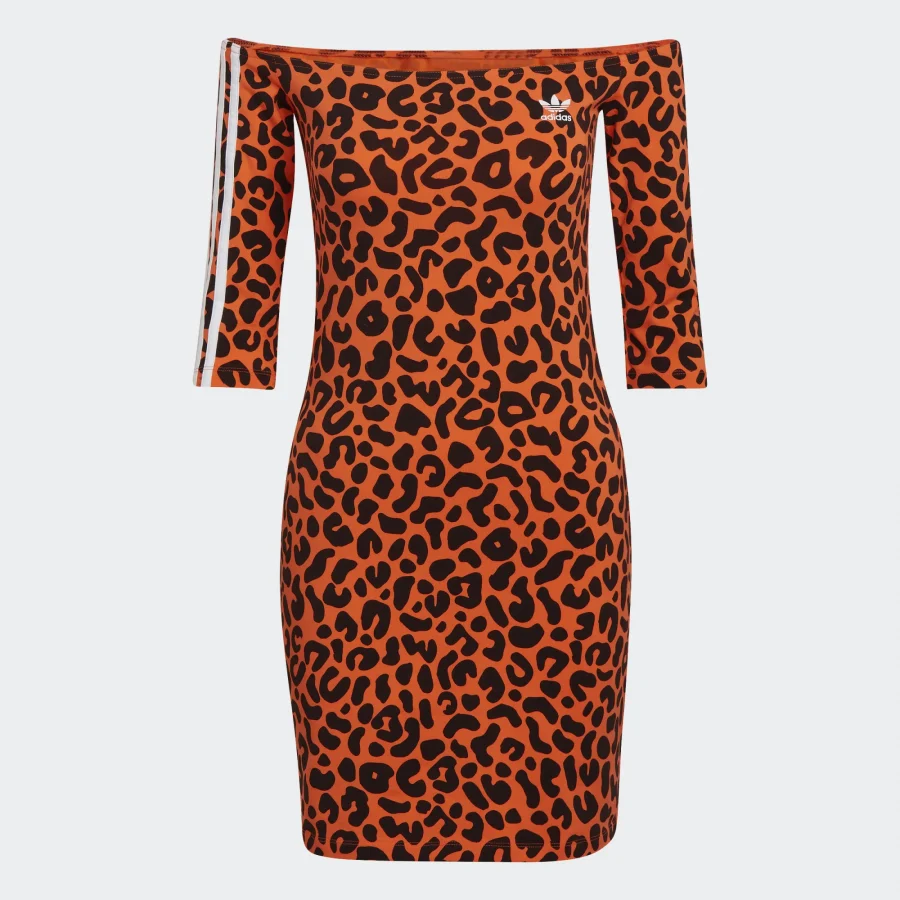 adidas abito donna leopardato arancio nero
