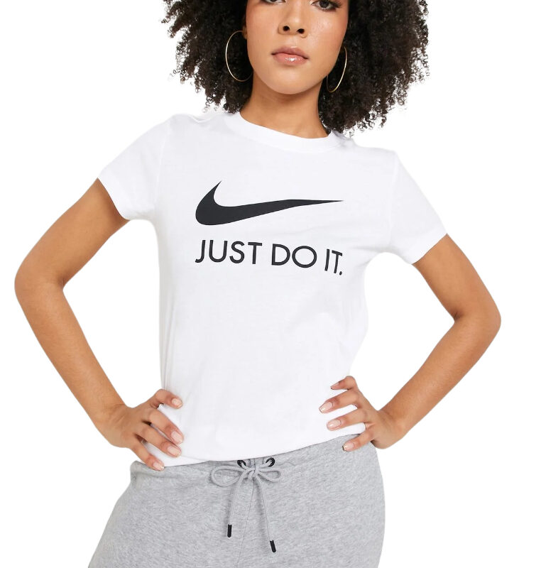 T-shirt Nike con Just Do It da donna, colore bianco