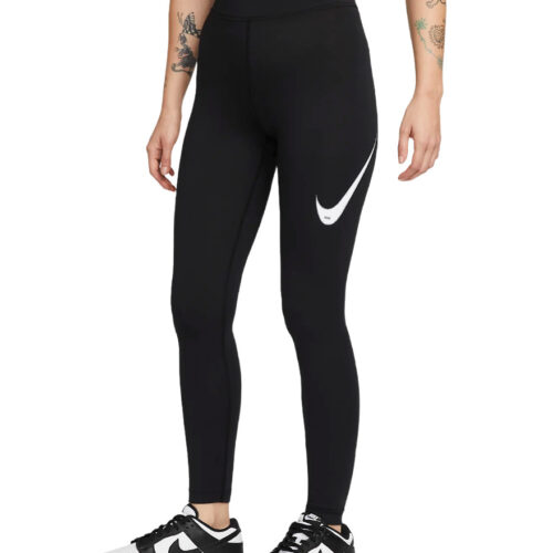 Nike leggings swoosh neri su coscia