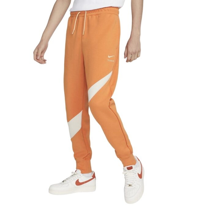 Nike Pantaloni Sportswear Arancioni con swoosh grande