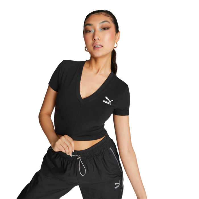 Puma T-shirt Classics aderente corta - Black