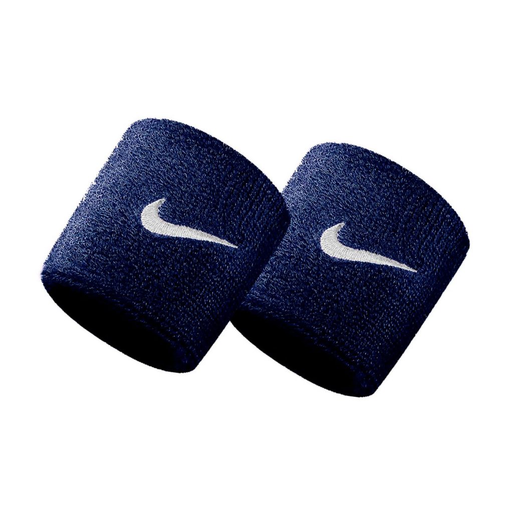 Nike polsini in spugna blu e bianco