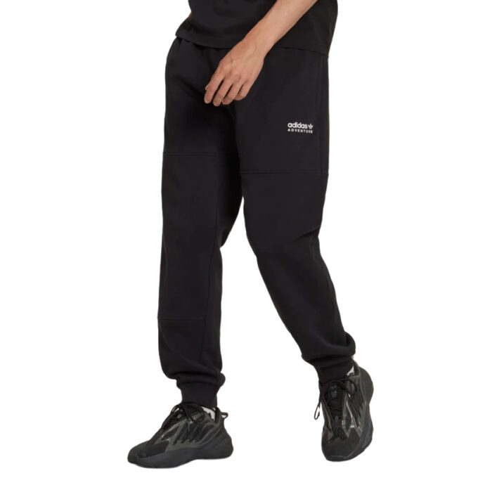 pantaloni adidas felpati da uomo totalmente neri 