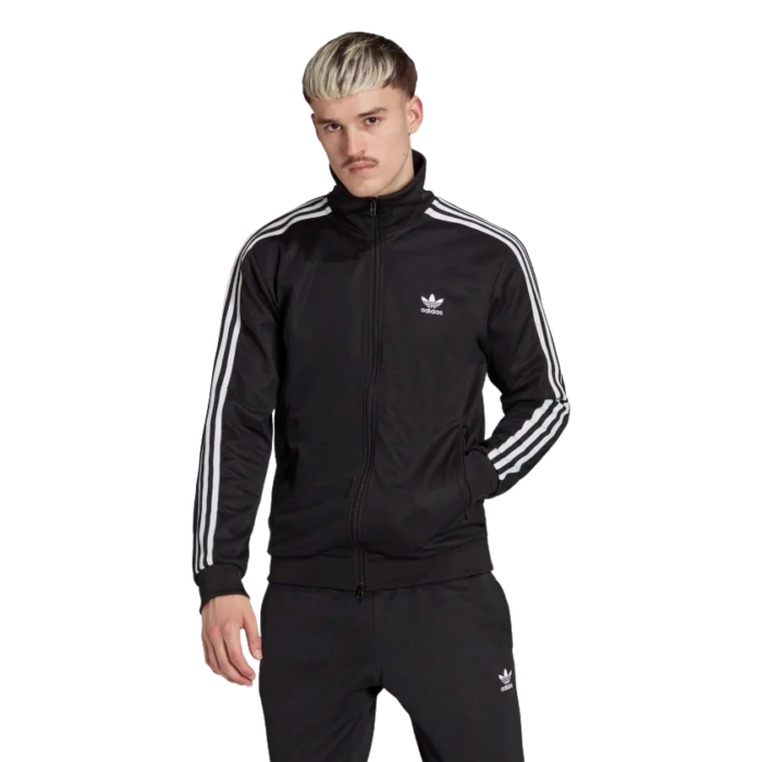 Giacca a zip adidas da uomo colore nero e bianco