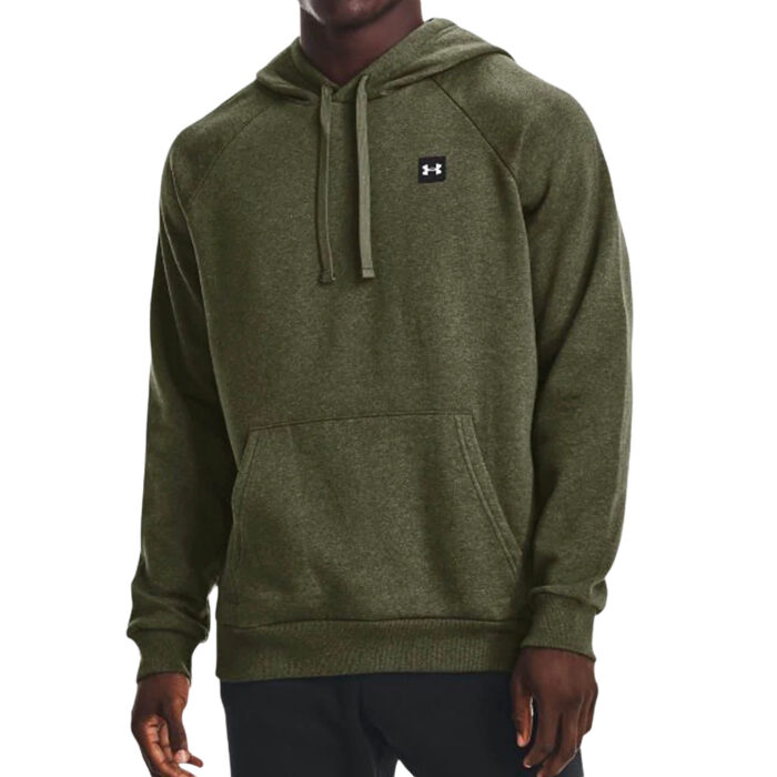 felpa rival fleece con cappuccio under armour verdone