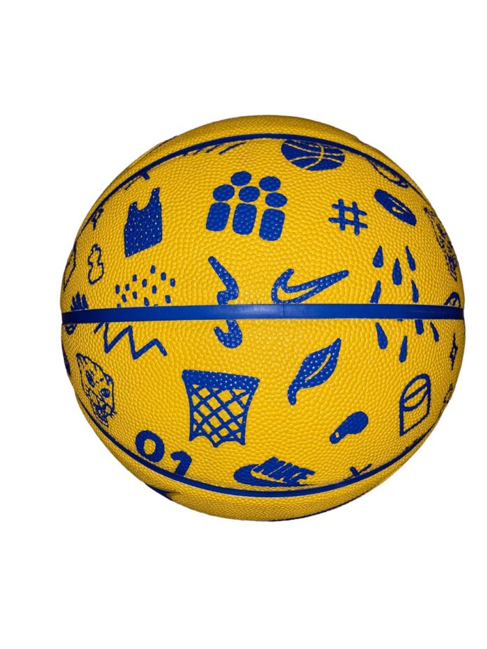 Pallone Nike All Court da basket, colore giallo e blu