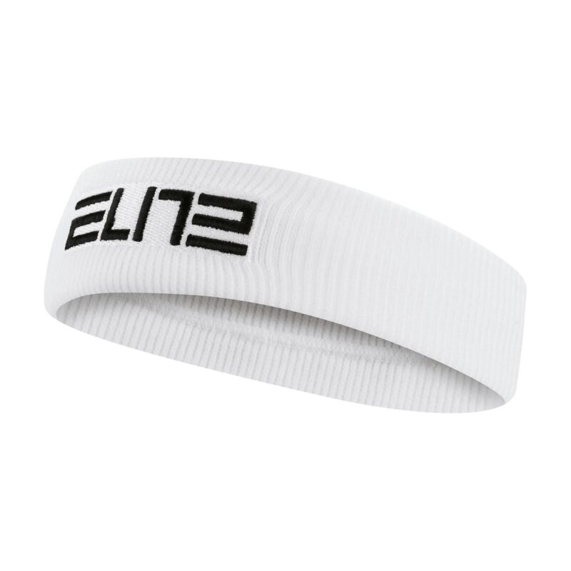 Fascia Nike Elite per la testa in spugna nero e bianco