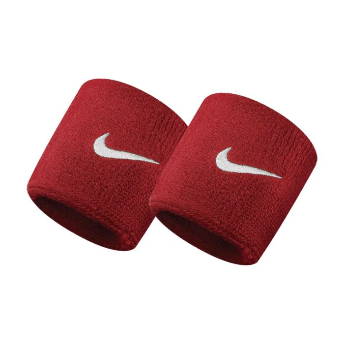 Nike polsini in spugna, colore rosso e bianco