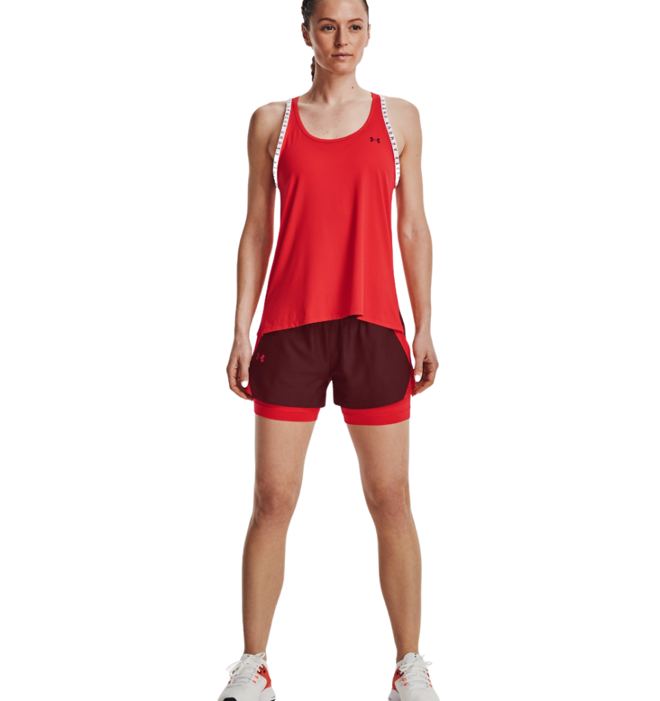 short 2 in 1 under armour donna rosso