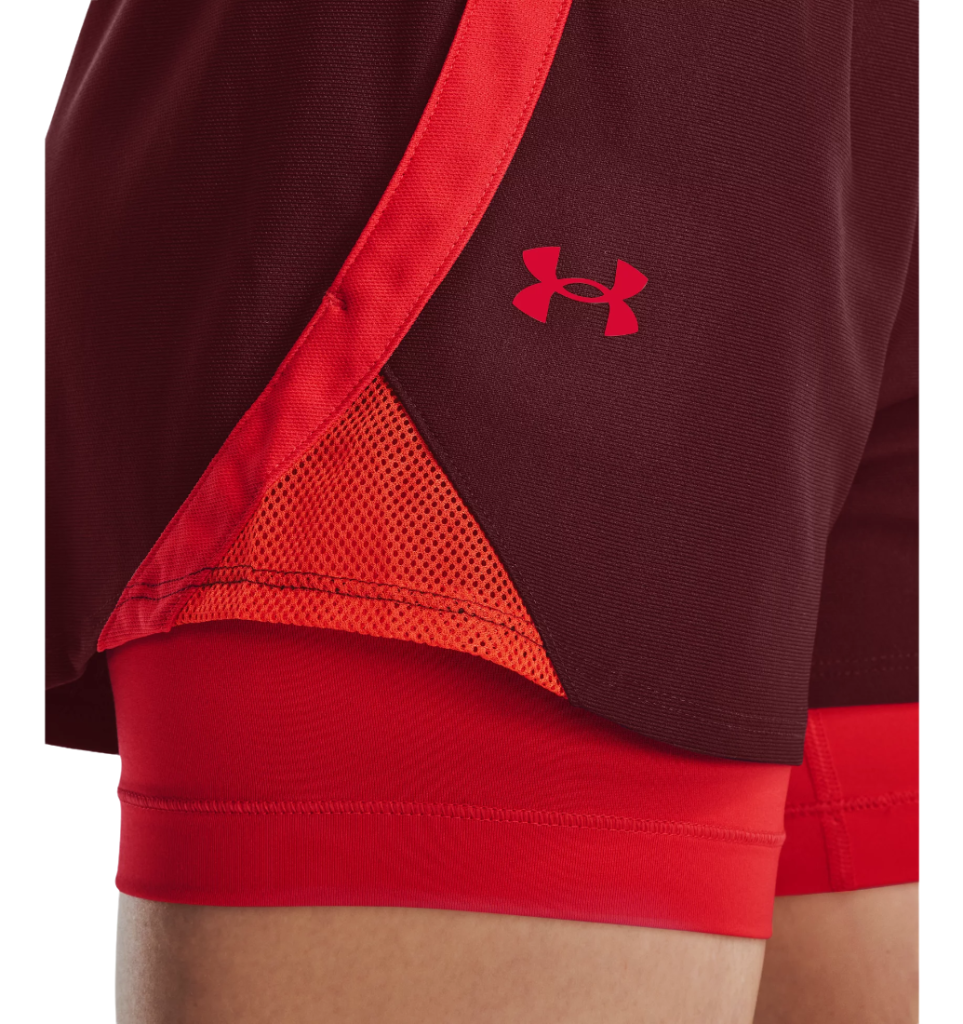 short 2 in 1 under armour donna rosso