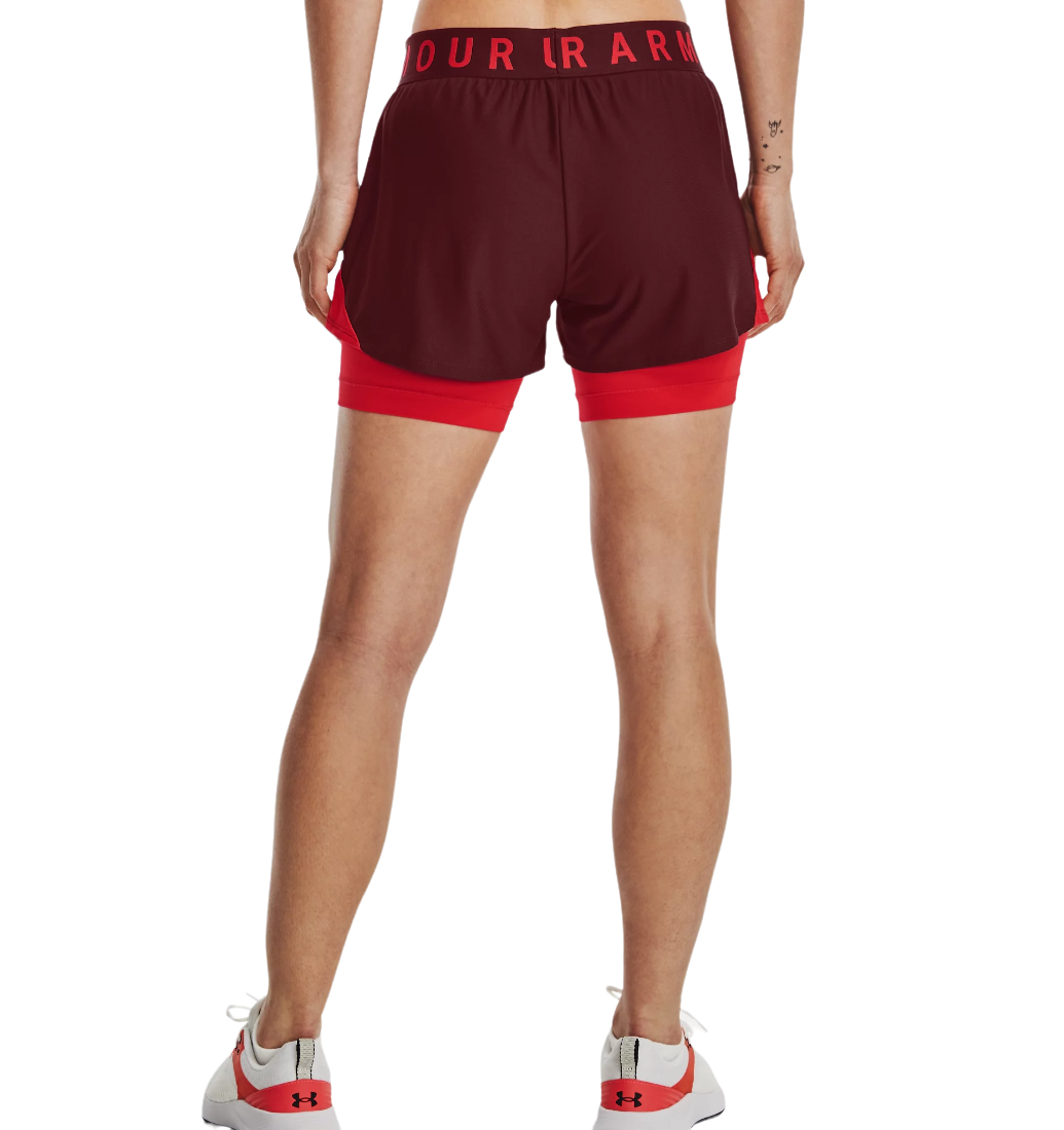 short 2 in 1 under armour donna rosso