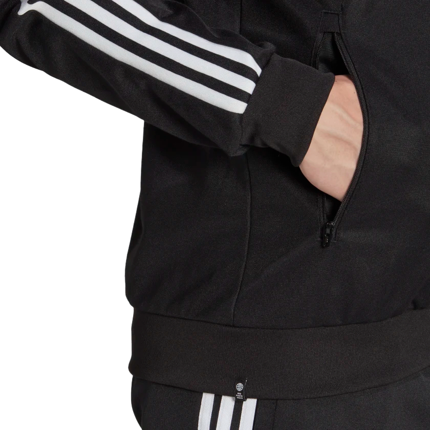 Giacca a zip adidas da uomo colore nero e bianco