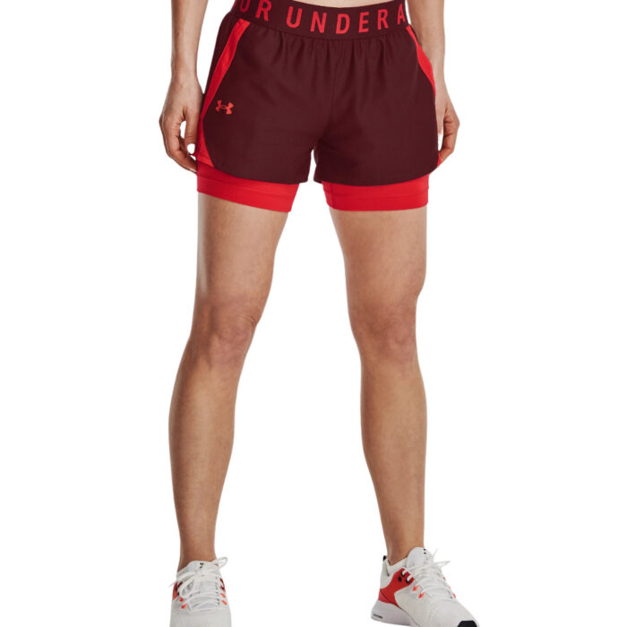 short 2 in 1 under armour donna rosso
