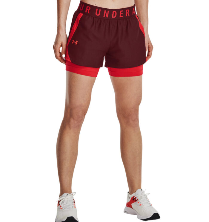 short 2 in 1 under armour donna rosso
