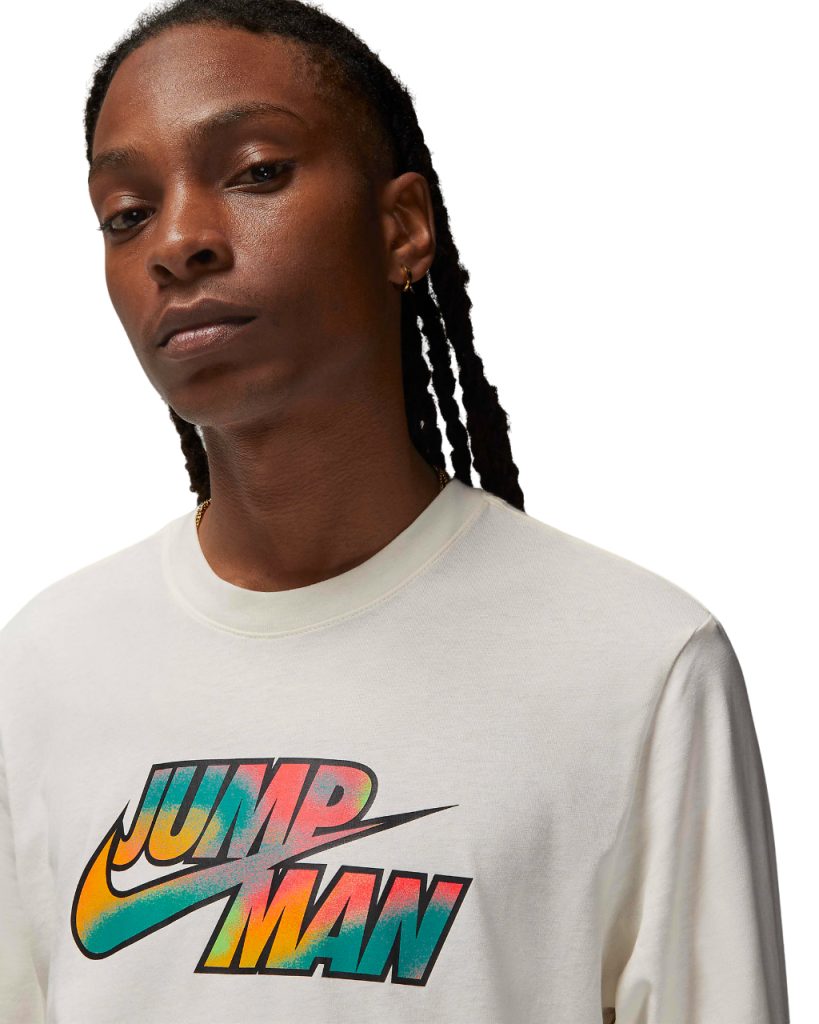 Maglia Jordan con scritta Jumpman a manica lunga da uomo colore bianco