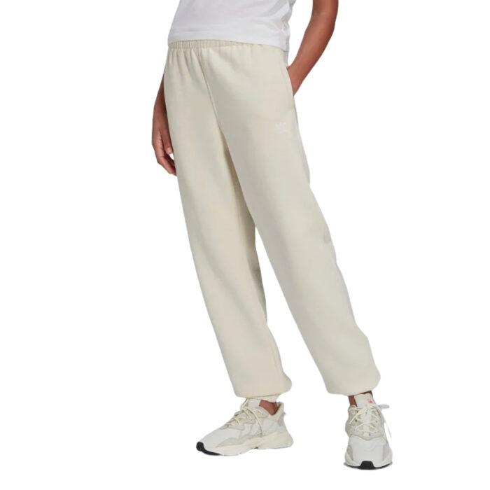 Pantaloni da donna adicolor, colore bianco panna