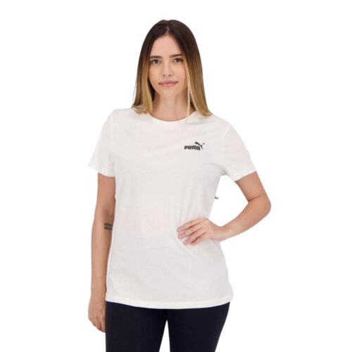 T-shirt puma da donna con logo piccolo bianca