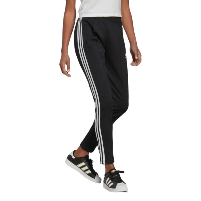 Adidas pantaloni con 3 bande da donna nero