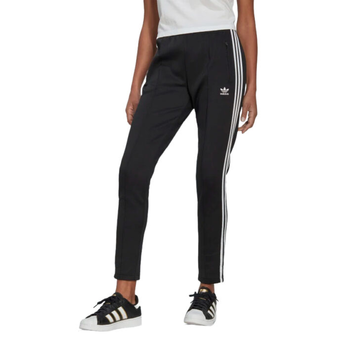 Adidas pantaloni con 3 bande da donna nero