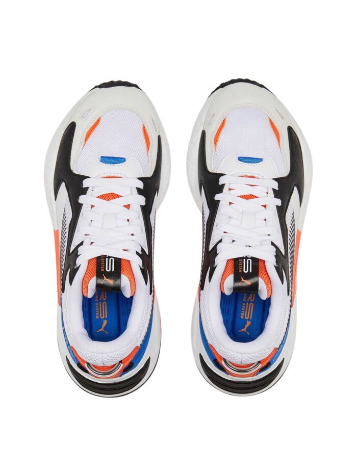 Sneaker puma rs-z top bassa da ragazzo bianca nera e arancione