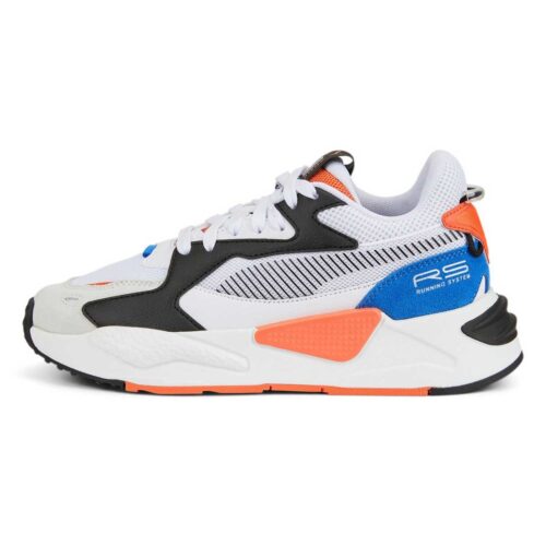 Sneaker puma rs-z top bassa da ragazzo bianca nera e arancione