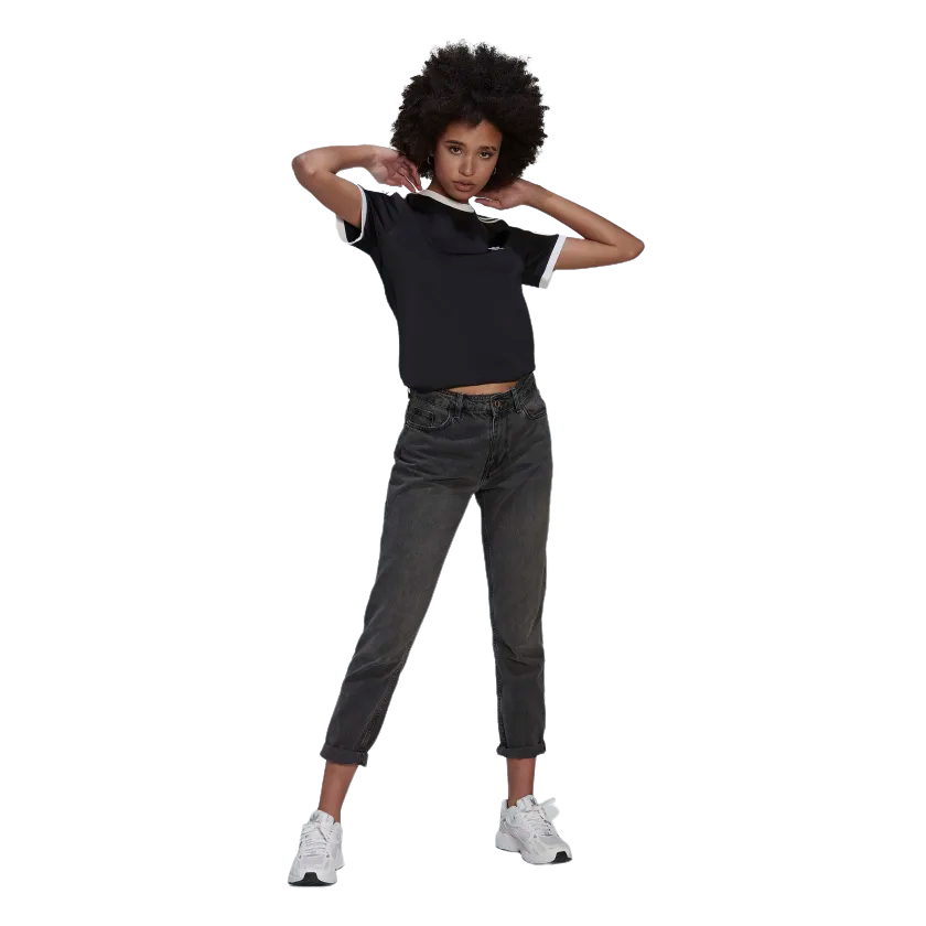 T-shirt adidas 3 bande nera da donna