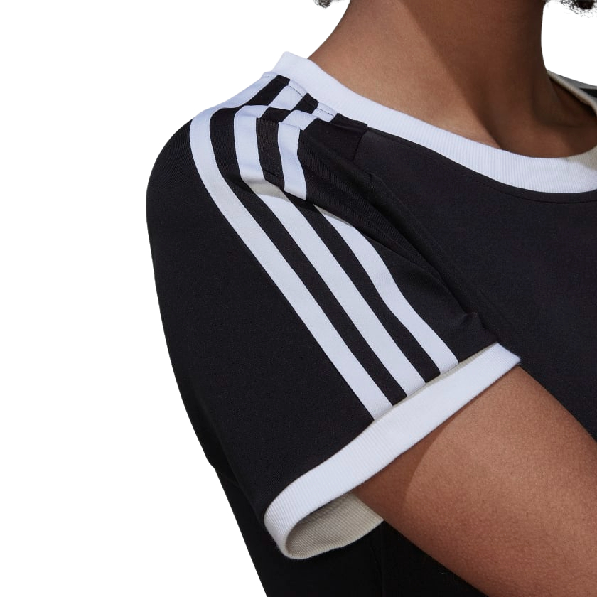 T-shirt adidas 3 bande nera da donna
