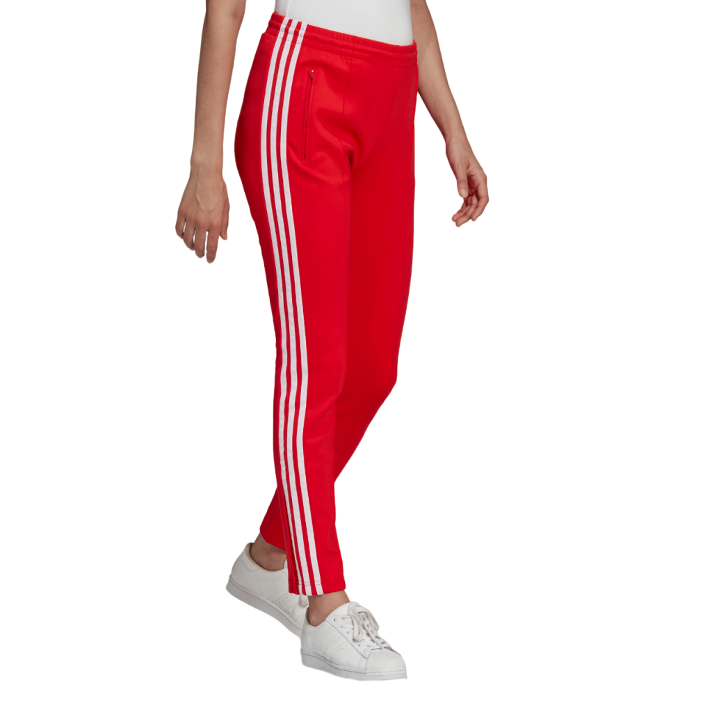 Pantaloni 3 strisce adidas da donna colore rossi e bianchi