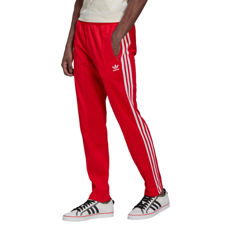 Pantaloni beckenbauer adidas da uomo colore rossi e bianchi