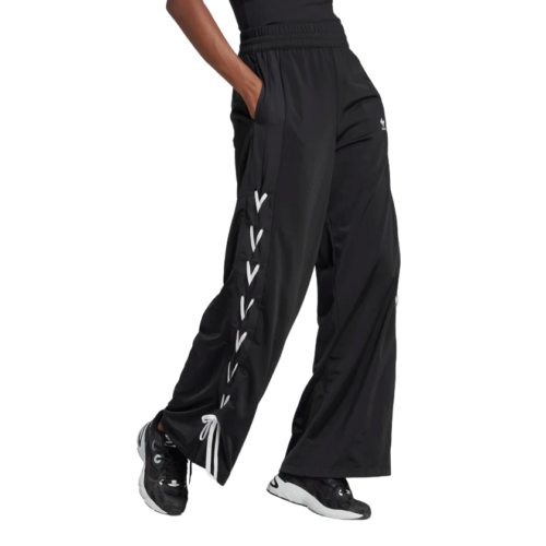 Adidas Pantalone con lacci laterali, nero e bianco