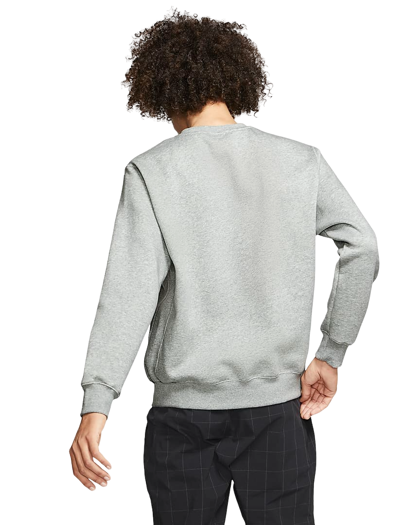 Nike Felpa girocollo grigia con logo classico bianco